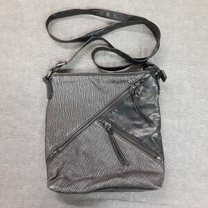 Bueno Crossbody Purse Black/Gray Zip Pockets 10x10x2 Adjust. Strap Lightweight